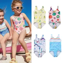 Мультфильм Цветочные Фрукты Купальники для малышей для маленьких девочек купальный костюм Купальники малышек детская одежда для пляжа Лето бикини