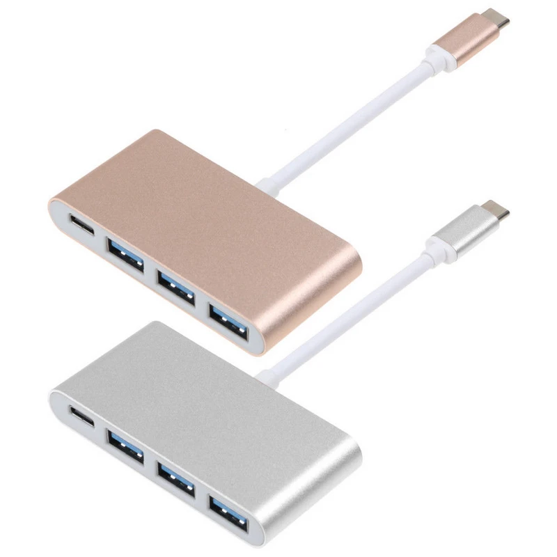 1pc 4 Ports USB C Hub Thunderbolt Type C to 3 Port USB 3.0 + Type C