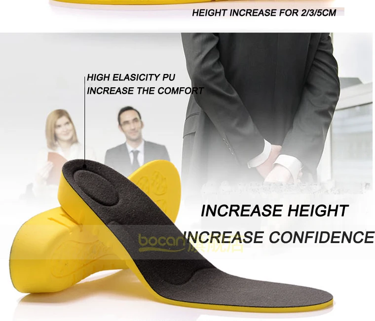 Height increase insoles for men/women 2/3/5 cm up invisiable arch support orthopedic insoles shock absorption blue/black color