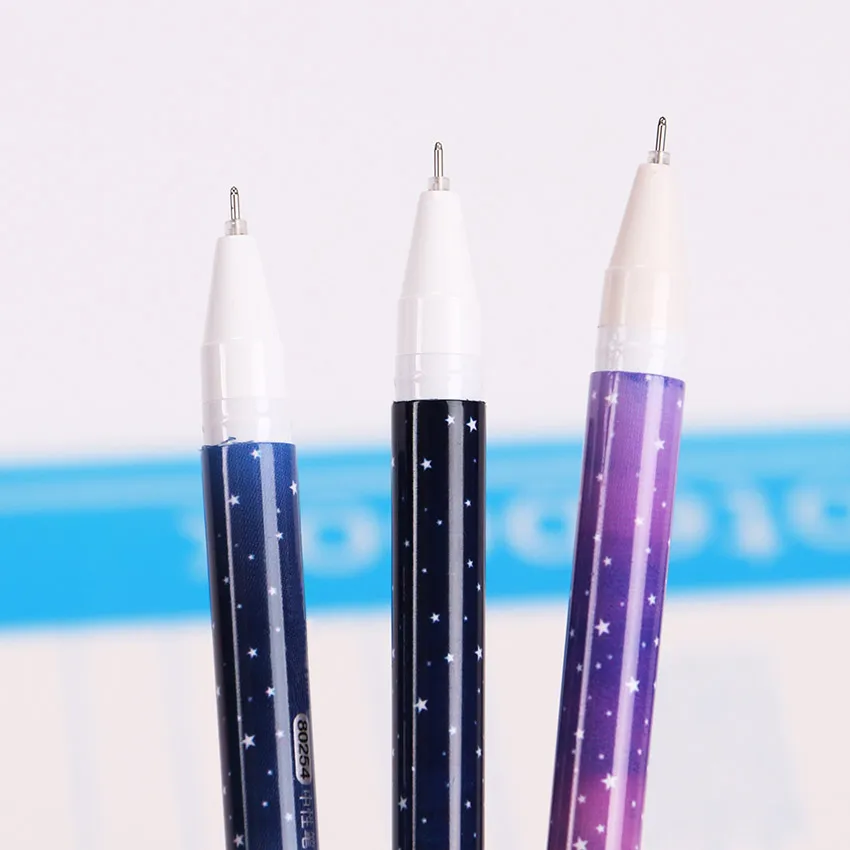 Цветные гелевые ручки с изображением галактики звездного неба, милые шариковые ручки, канцелярские принадлежности, Caneta Escolar