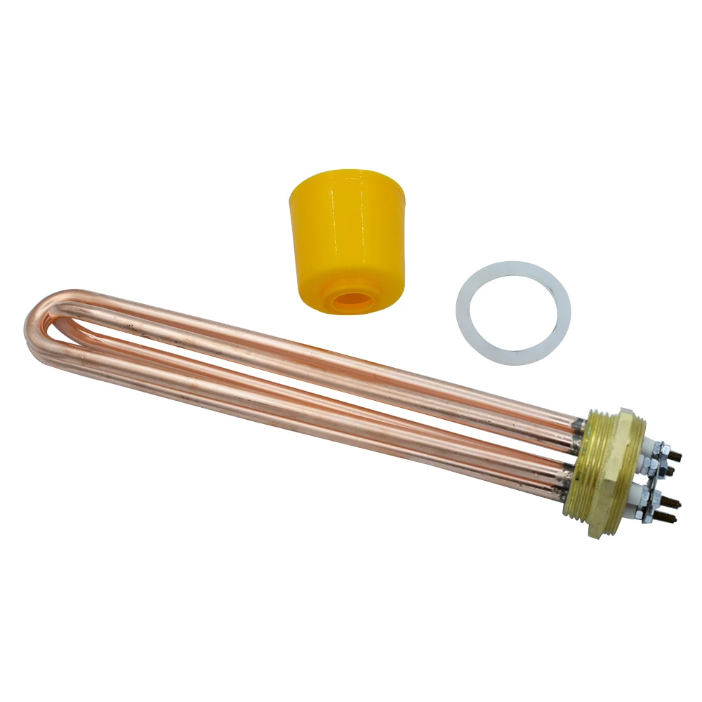 Red Copper Electric Water Boiler Heating Element For Water Tank 380V 6KW/9KW/12KW DN50 Thread Tubular Water Heater