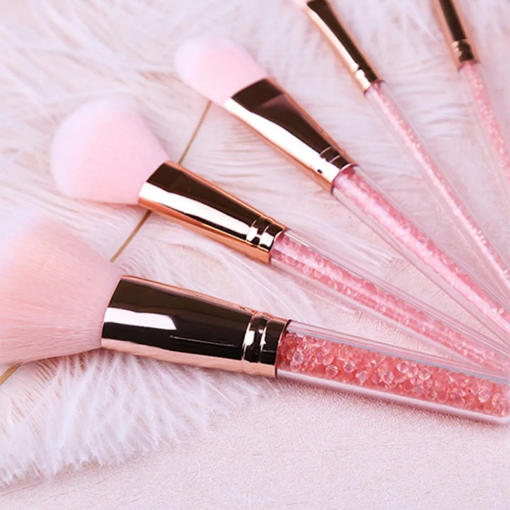 7Pcs Crystal Handle Makeup Set Brushes Powder Make Brush Foundation Cosmetic Kit|Аппликатор теней для век| |