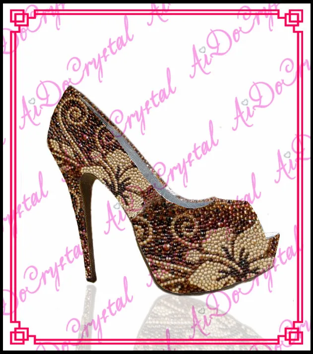 Aidocrystal Italian style high quality dress shoes rhinestone high