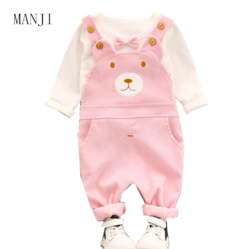 Baby Girls Clothes Set Overalls 2018 New Fashion Autumn 1 3 year Girl