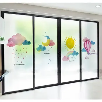 

Star moon window Glass Film Stickers Custom size Frosted Privacy Self-Adhesive bathroom kitchen Sliding door decorative films
