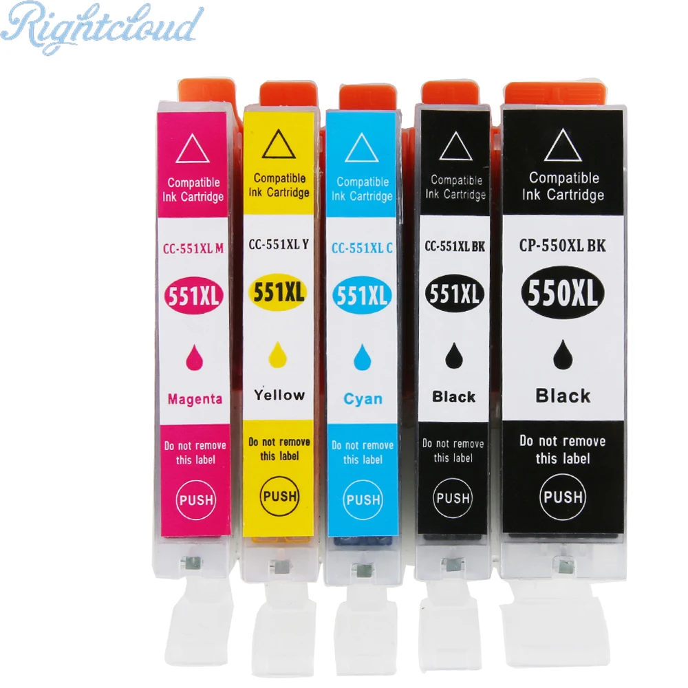 Hot 5PK PGI 550 551 compatible ink cartridge for canon PIXMA IP7250 MG5450 MX925 MG5550 MG6450
