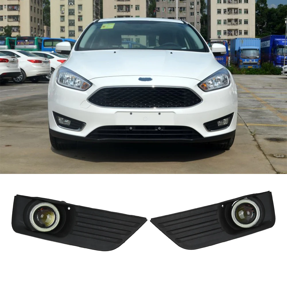 

2pcs Front Lower Bumper Grill +White Fog Light Lamp for Ford Focus 2005 Great Car-styling Lampe de brouillard