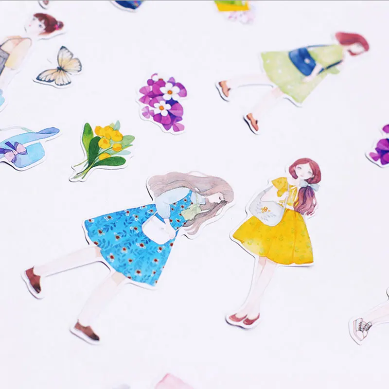 

18pcs/lot Creative girl life paper sticker Decoration Diy Scrapbooking Sticker Stationery kawaii notebook label stickers