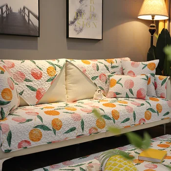 

Geometric Stripe Gird Pattern Sofa Cover Cushion Pillowcase Sofa Backrest Towel Living Room Cotton Non-slip Towel Customizable