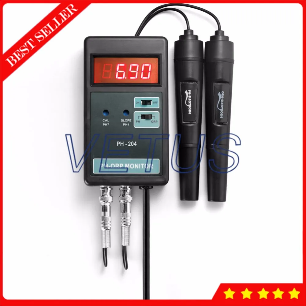 

PH-204 High stability phmeter 2 in 1 digital PH ORP Meter controller with wallmount testing monitoring equipment