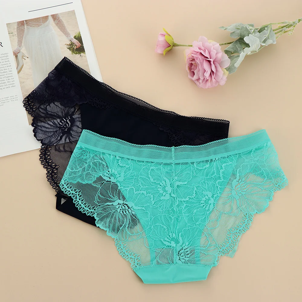 

Women Lace Pantie Sexy Briefs G-string Underwear Seamless Breathable Hollow Briefs Female Panties Nylon Low Waist Sexy Lingerie