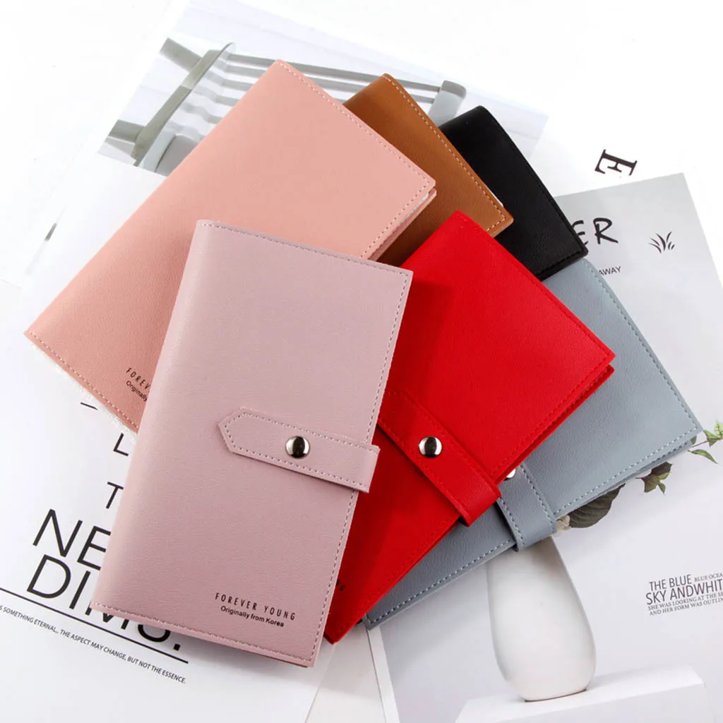 

2019 Leather Women Wallet Hasp Women's Fashion Solid Color Long Wallet Hand Wallet Multi-Function Wallet wallet Designer Purse