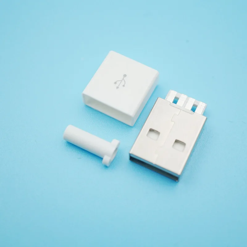 50 шт./лот белый DIY USB 2 0 Штекер разъема длинный хвост для цифрового продукта |
