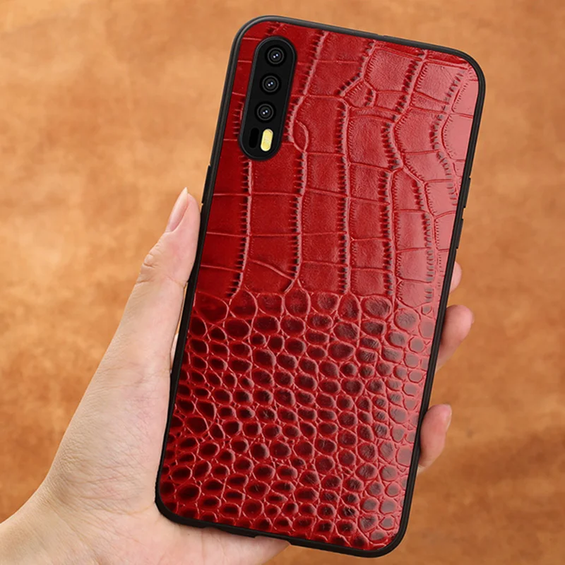 

Luxury Phone Case For Huawei Mate 20 Pro 10 9 P20 Lite P10 Nova 3 3i Crocodile Texture Original Cowhide Honor 8X Max Cover
