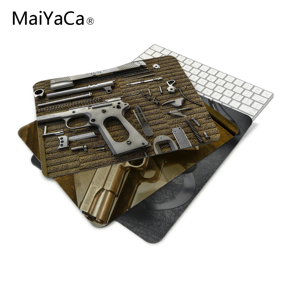

MaiYaCa Top Fashion Design Cool Vintage Fire Gun Pistols Series Mouse Mats Anti-Slip Rectangle Mouse Pad Customized Supported