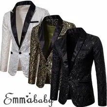 Новинка, мужской Роскошный Блейзер, приталенный, формальный, на одной пуговице, Блейзер, Бизнес Стиль, для работы, пиджак, верхняя одежда размера плюс M-2XL