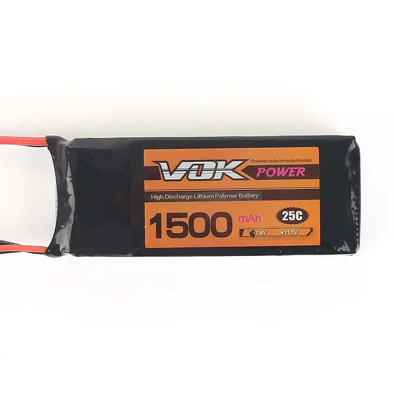 Мини портативный аккумулятор VOK 2S Lipo 7,4 V 25C 1500mAh Т-образный разъем разряда для радиоуправляемого гоночного квадрокоптера дрона TSLM2