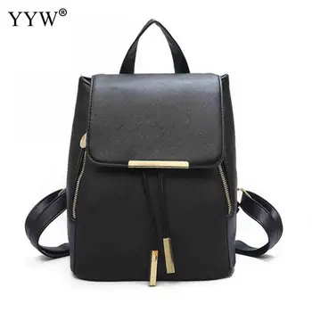 

Black School Supplies Backpack Female PU Leather Backpack Japanese Street Bag Women's School Bag for Adolescent Girls Backpacks