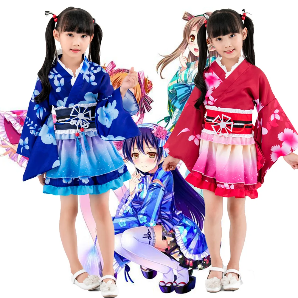 Детский карнавальный костюм для девочек LoveLive Sonoda Umi кимоно Love Live Nishikino Maki Honoka Eli