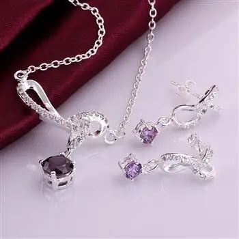 925 Sterliing Silver Necklace Earrings Set Wholesale Fashion Jewelry High Quality Free Shipping YS39 | Украшения и аксессуары