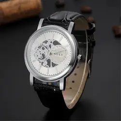 Роскошные Для мужчин Дата Watch Sport кожа военный аналоговый-кварцевые наручные часы подарок часы Reloj masculino достоинства часы подарок