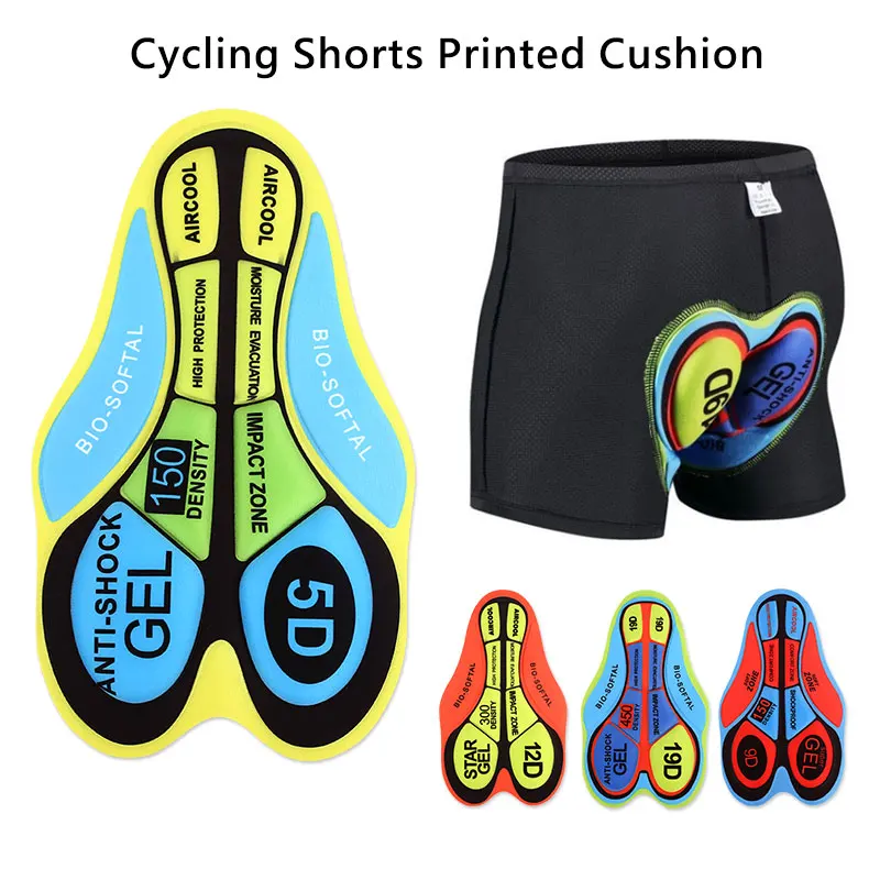 Cycling Shorts Cushion Breathable 5D Pads Bike Riding Base Cushion Biking Underwear 9D Silica Gel Pad Riding Accessories