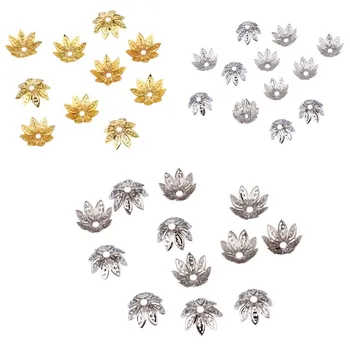 

LNRRABC Hot 11*11mm 100pcs/lot High Quality DIY base Metal Charms Bead Caps hand made for Jewelry Making earrings