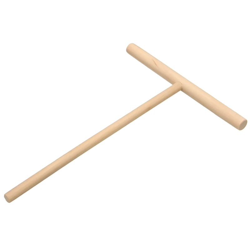 

T Shape Wooden Rake DIY Round Batter Pancake Crepe Spreader Rolling Pin Kitchen Tool Kit High Quality