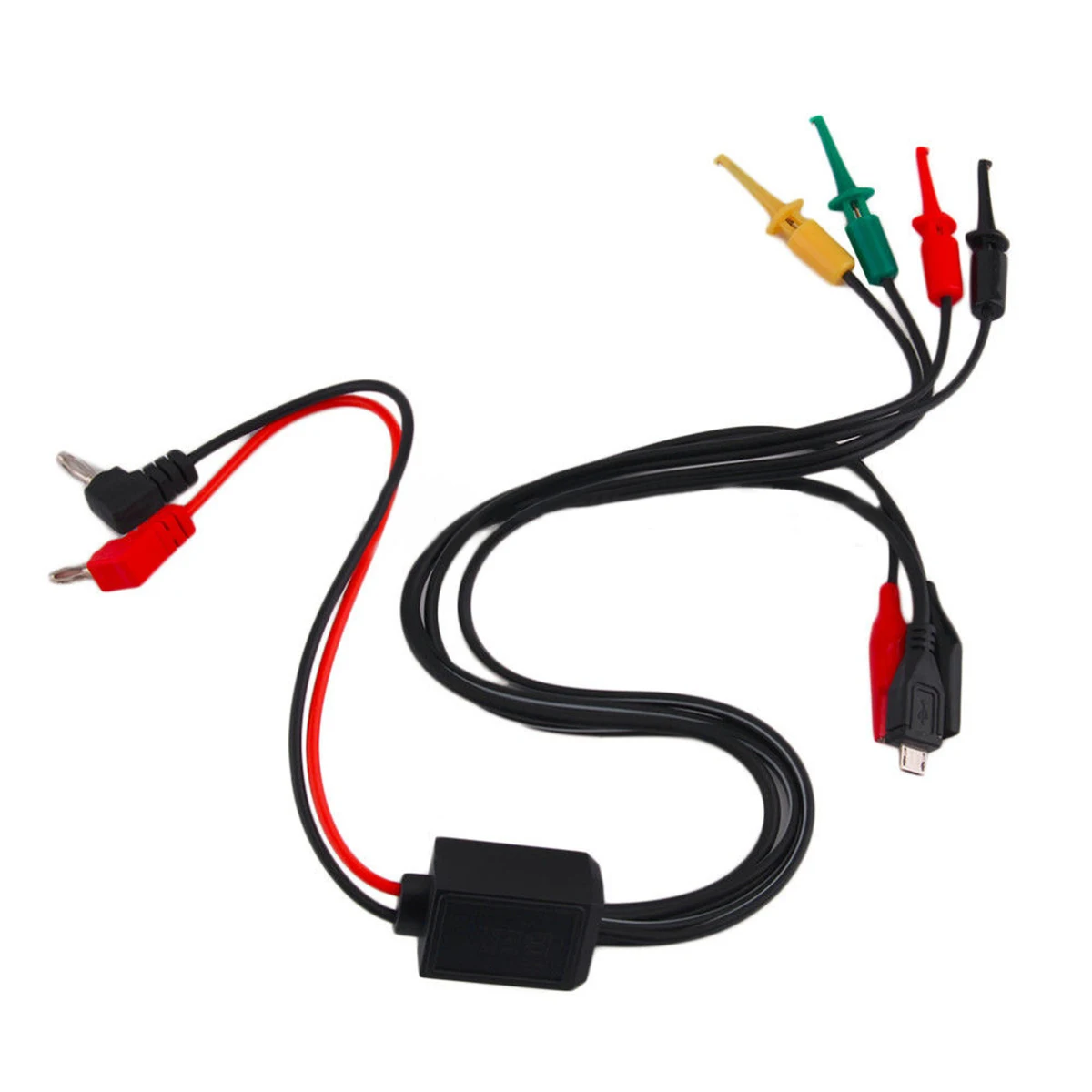 

1pc Practical Power Supply Test Lead Cable Kit with 2 Alligator Clip 2 Banana Plug 4 Hook Clip for Cell Phone Computer Repairing