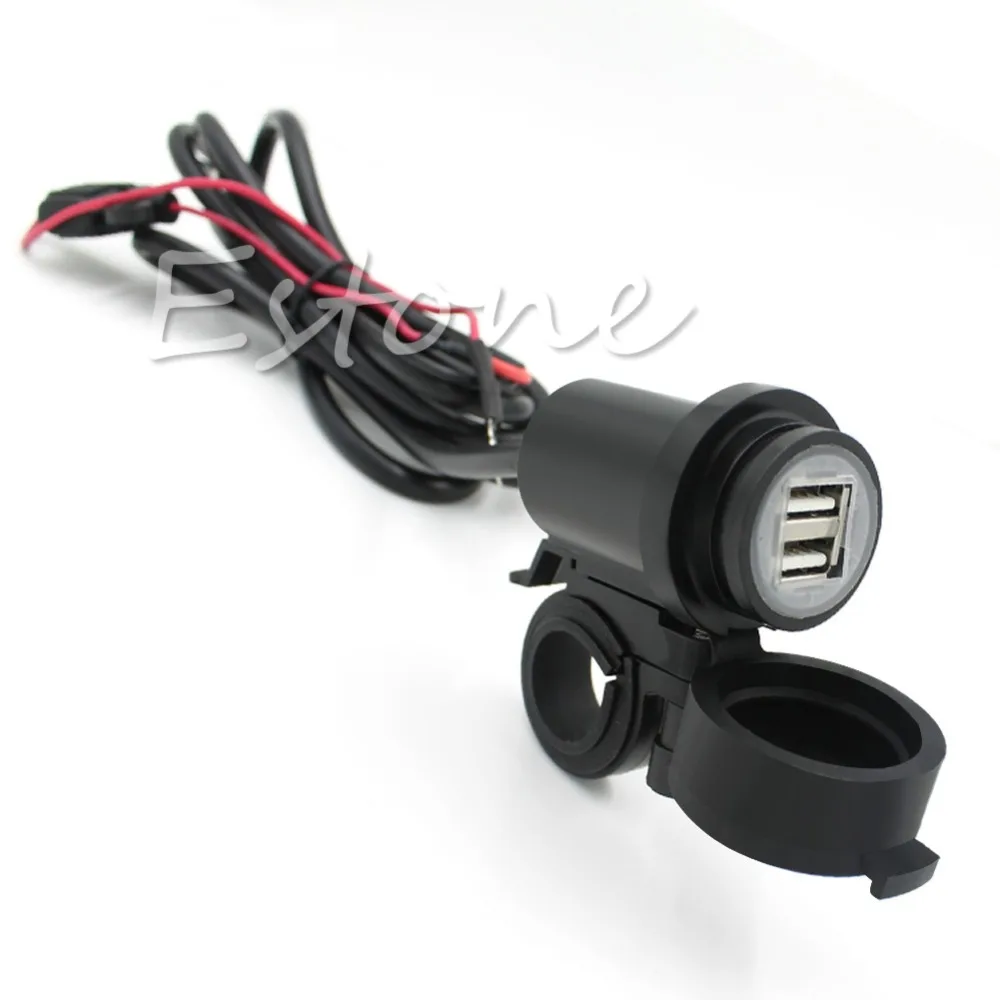 12V Motorcycle Dual USB Mobile Phone Power Supply Charger Port Socket Waterproof | Автомобили и мотоциклы