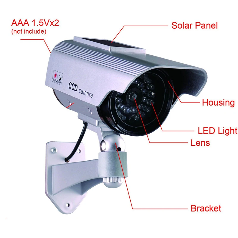 Муляж камеры водонепроницаемый открытый поддельные камеры батарея питание мерцание мигание светодиодный безопасности Пуля CCTV Смарт