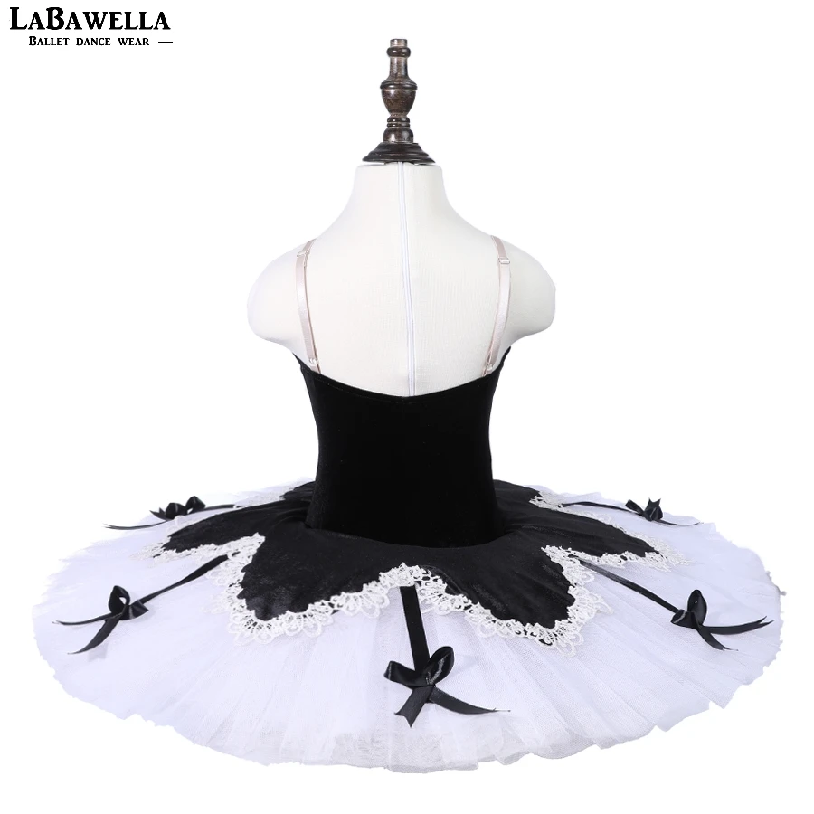 Adult Harlequinade Dance Tutu Black White Ballerina Performance Pre-Professional Ballet Tutu Costume ChildrenBLST18009