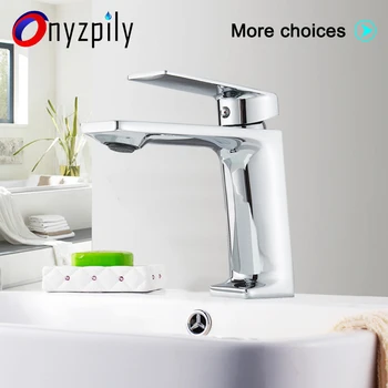 

Onyzpily ORB Basin Faucet Contemporary Bathroom Faucet Painted Brass Single Handle Single Hole Hot and Cold Faucet Deck Mounted