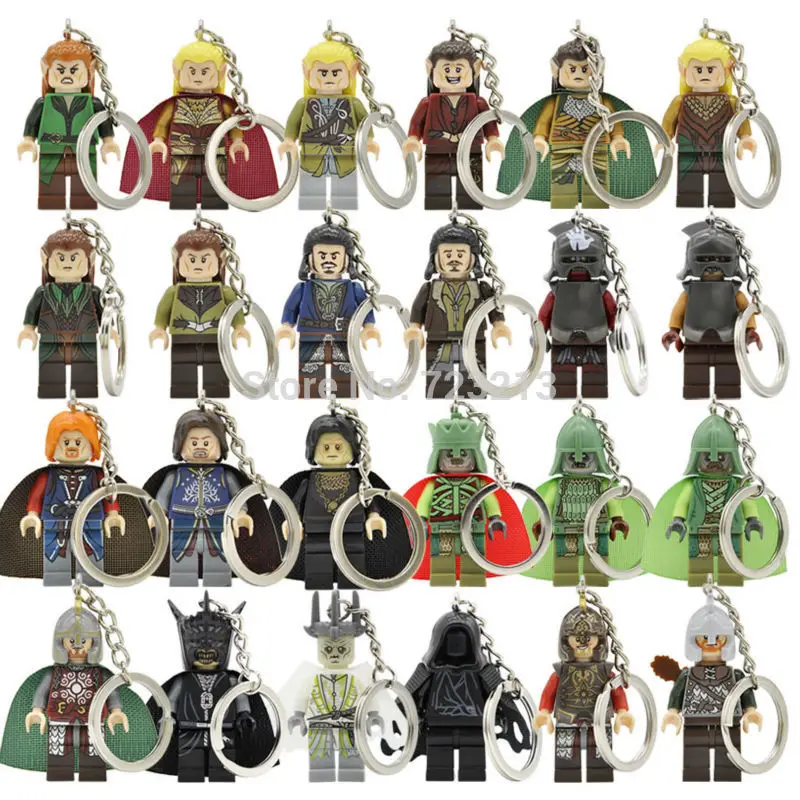

The Hobbits Keychain Haldir Legolas Mouth of Sauron Boromir Aragorn Bard Grima The Lord of the Rings Building Blocks Key wraiths