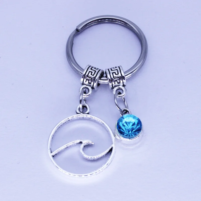 

Ocean Waves Key Ring Beach Lover Keychain Waves Gift