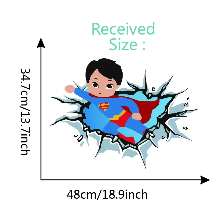 3D Детские мультипликационные наклейки на стену с супергероями, художественные виниловые наклейки для украшения дома, детской комнаты, спальни - Цвет: JCN90009
