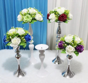 

fashion flower ball centerpieces with silver metal vase artificial flower vase for flowers wedding table flower centerpieces