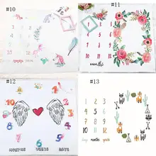 Детские одеяла с единорогом, хлопок, реквизит для фотосъемки, одеяло для младенца, пеленание, письмо, цветок, цифровой детский спальный мешок 100*100 см