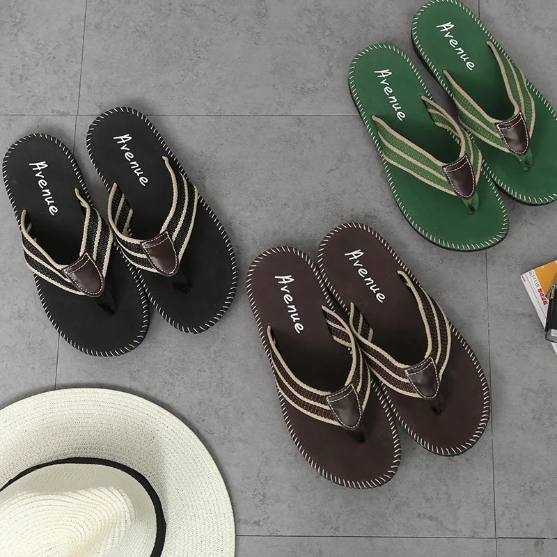

2016 Summer Men flip flops Wearable Heavy-bottomed Antiskid Slippers Breathable Beach Shoes Tide