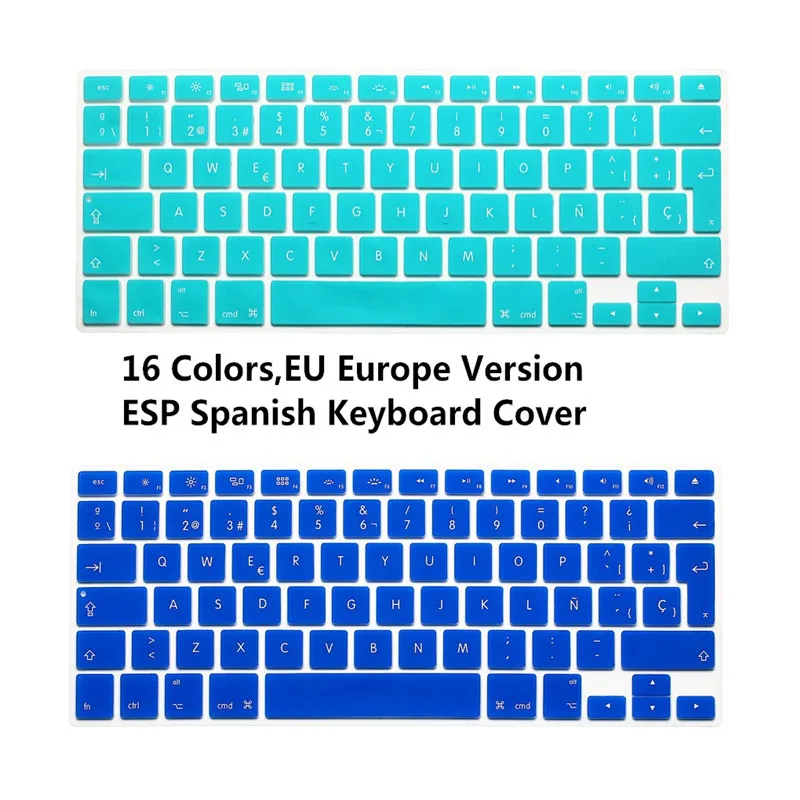 

ESP Spanish Keyboard Skin Cover For Macbook Mac Book 13 15 17 EU UK Europe Version Silicone Laptop Keyoboard Protector Film