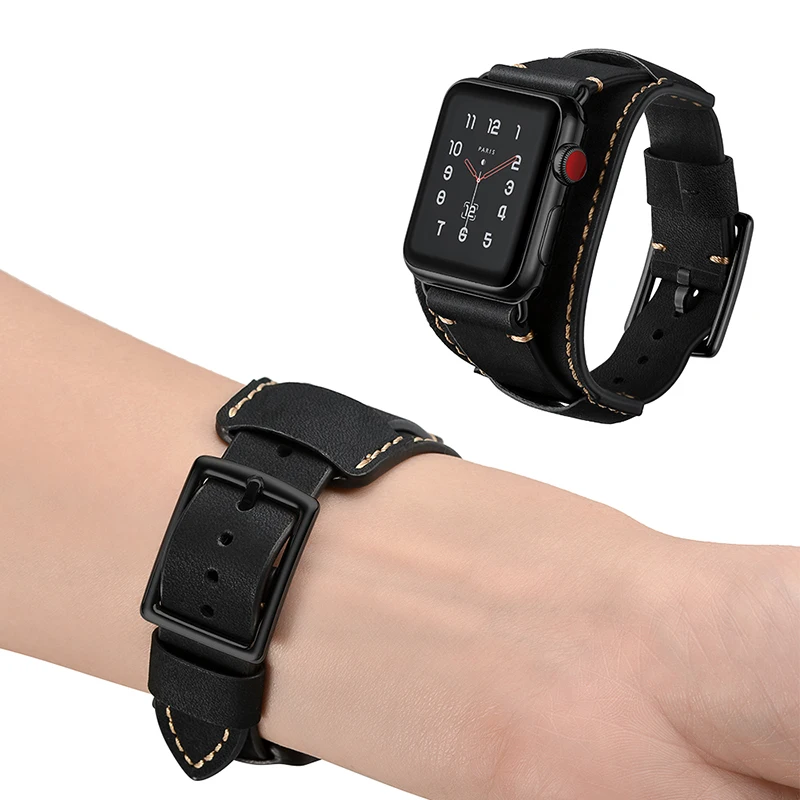 Новейший браслет из натуральной кожи для часов, ремешок для Apple Watch, серия 1, 2, 3, iWatch, 38 мм, 42 мм, Ремешки для наручных часов