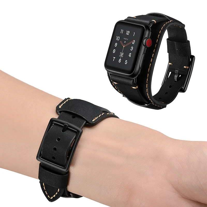 Newest Genuine Leather Watch Bracelet Band Strap For Apple Watch Series 1 2 3 iWatch 38mm 42mm Watchbands