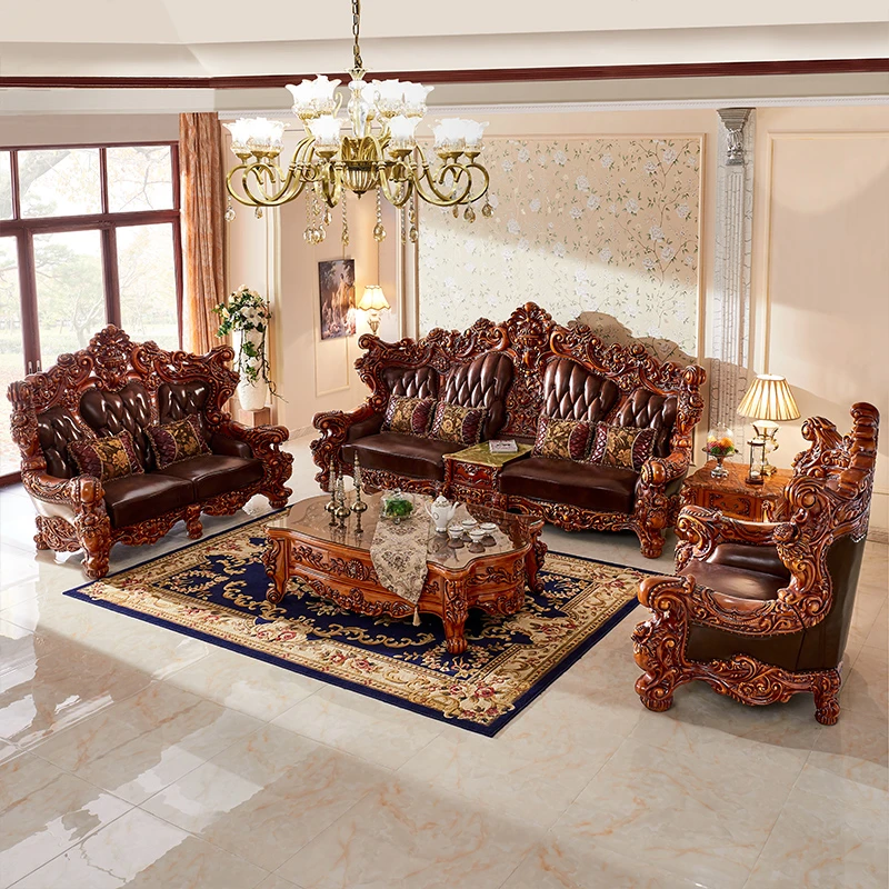 Conjunto moderno de sofá de lujo de madera sólida, cama, muebles para sala de estar, de sala, divano, puff, sillon koltuk takimi|Sofás para sala de - AliExpress