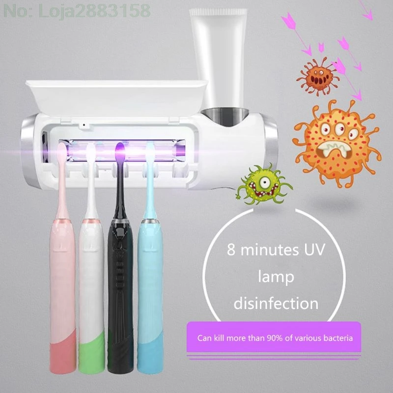 USB Charging UV Light Ultraviolet Tooth brush Sanitizer Toothbrush Holder Automatic Toothpaste Squeezers Dispenser Home Bathroom 2