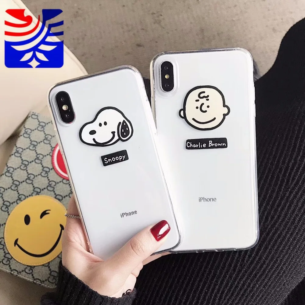

PEIPENG Simple and transparent For iPhone 6 6s Plus X XS MAX XR 8 7 Plus lovely Protective Back Plastic Soft Cover Shockproof