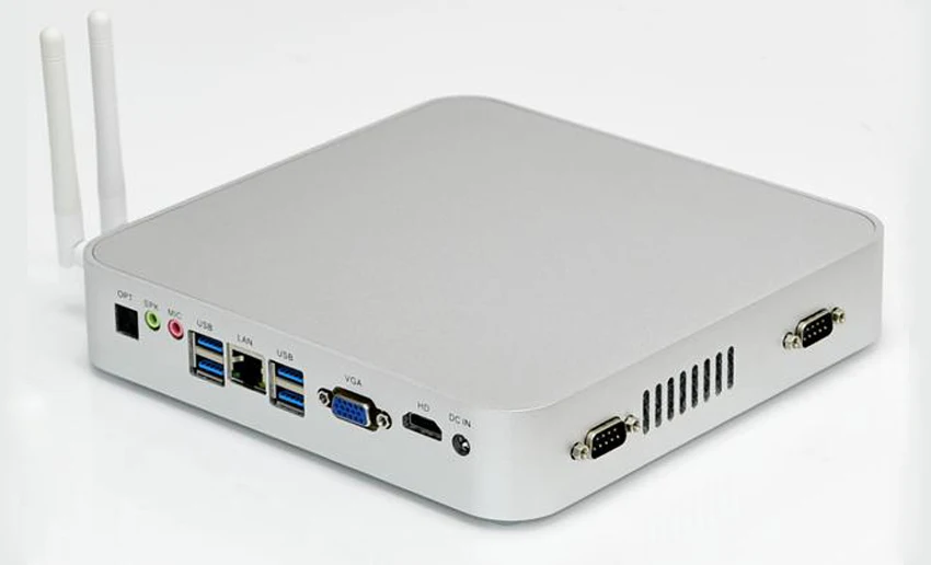 Безвентиляторный мини ПК HTPC Intel Celeron N3150 4 ядра ПК Mini ITX 2,08 ГГц HDMI VGA 2 * COM RS232, 300 м WI-FI NC630