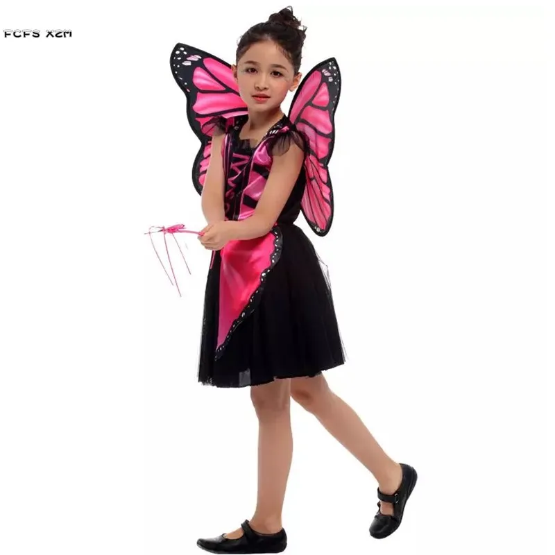 M-XL обувь для девочек Хэллоуин бабочка костюмы насекомых Дети Фея аниме косплэй карнавал Пурим шоу на сцене ролевые игры платье