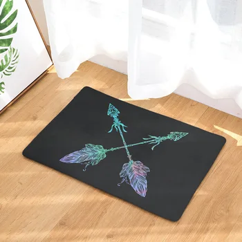 

CAMMITEVER Black White Colorful Arrow Durable Entrance Door Mats Cool Rugs Light Thin Flannel Waterproof Kitchen Bedroom Carpet
