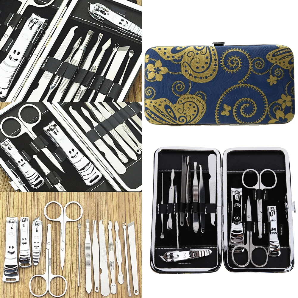 13pcs Men Women Nail Scissors Kit Nail Clipper Cutter Trimmer Cuticle Nipper Set Nail Art Manicure