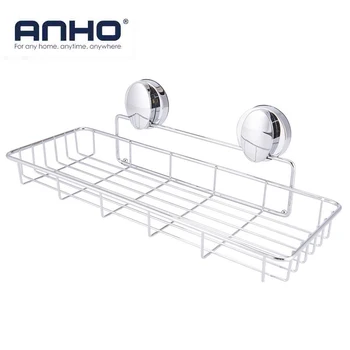 

Stainless Steel Bathroom Suction Strong Sucker Wall Basket Shampoo Lotion Rack Organizer Cup Shower Shelf Home Storage